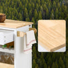 SoBuy FKW131 -WN Kitchen Wagon on Wheels - Kitchen Cabinets with Countertop in Rubber Wood, Fremskæret køkkenenhed til spisestue og kaffestation, 92 x 42 x 87 cm, hvid