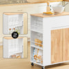 SoBuy FKW132-WN Kitchen Trailer på hjul-Kitchen-møbler med arbejdsoverflade i gummi træ, fritstående køkkenenhed til spisebord og kaffestation 70 x 40 x 90 cm hvid