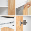 SoBuy FKW132-WN Kitchen Trailer på hjul-Kitchen-møbler med arbejdsoverflade i gummi træ, fritstående køkkenenhed til spisebord og kaffestation 70 x 40 x 90 cm hvid