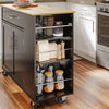 SoBuy FKW133-WN Kitchen Island med arbejdsområde-rulle køkkenvogn og serveringsvogn med kasse, fritstående køkkenø på hjul til køkken, spisestue og udendørs, hvid 99x40x85 cm