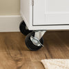 SoBuy FKW133-WN Kitchen Island med arbejdsområde-rulle køkkenvogn og serveringsvogn med kasse, fritstående køkkenø på hjul til køkken, spisestue og udendørs, hvid 99x40x85 cm