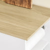 SoBuy FKW133-WN Kitchen Island med arbejdsområde-rulle køkkenvogn og serveringsvogn med kasse, fritstående køkkenø på hjul til køkken, spisestue og udendørs, hvid 99x40x85 cm