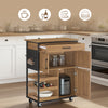 SoBuy FKW134-N serveringsvogn med hjul-Kitchen-vogn med arbejdsoverflade, skuffer og vinstativer, køkkenø, fritstående hylde til køkken, spisestue og udendørs brug, vintage brun 67x37x88 cm