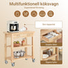 SoBuy KonsolbordSlagterbænk med hjul Køkkenøer med 2 skuffer Længde 80 cm Bredde 40 cm Højde 90 cm FKW24-N