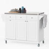 SoBuy,Køkkenø - Køkkenbord på hjul med skuffer og skabe - Hvid,FKW33-W