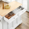 SoBuy Køkkenø på hjul, Opbevaringsskab med Klapbord, Arbejdsbord til Køkken, FKW71-WN