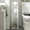 SoBuy Fritstående badeværelsesskab med toiletrulleholder FRG135-W