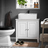 SoBuy Badeværelsesskab Hjørneunderskab med låger Underskab til vask toiletskab hjørneskab FRG202-W