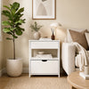 SoBuy FRG258-II-E-W Sengebord med 4-i-1 ladefunktion & opbevaring, Sengebord med skuffer til soveværelse stue ungdom voksne Hvid 45x38x55,5 cm