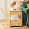 SoBuy natbord med 2 skuffer i trælook – FRG258-N
