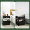 SoBuy Sengebord med 2 skuffer, Sofabord Sidebord Hjørnebord Længde45 cm Bredde 38 cm Højde 50 cm, sort, FRG258-SCH