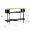 SoBuy Beslagsborde, træ- og metalhallkonsol, konsolborde med opbevaringsrum, industriel design, konsol til hall, stue eller kontor, 110 × 39 × 76 cm sort FSB102-sch