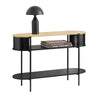 SoBuy Beslagsborde, træ- og metalhallkonsol, konsolborde med opbevaringsrum, industriel design, konsol til hall, stue eller kontor, 110 × 39 × 76 cm sort FSB102-sch