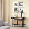 SoBuy Beslagsborde, træ- og metalhallkonsol, konsolborde med opbevaringsrum, industriel design, konsol til hall, stue eller kontor, 110 × 39 × 76 cm sort FSB102-sch