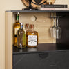 SoBuy FSB103-N Kitchen Cabinet-skænkbureau med mikrobølgeovn (Ø6 cm) og Jalusiörr-mikrobølgebølge, buffetskab, multifunktionsskab til køkken og stue, eg-sort 107 × 40 × 85 cm