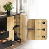 SoBuy FSB103-N Kitchen Cabinet-skænkbureau med mikrobølgeovn (Ø6 cm) og Jalusiörr-mikrobølgebølge, buffetskab, multifunktionsskab til køkken og stue, eg-sort 107 × 40 × 85 cm