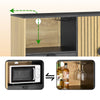 SoBuy FSB103-N Kitchen Cabinet-skænkbureau med mikrobølgeovn (Ø6 cm) og Jalusiörr-mikrobølgebølge, buffetskab, multifunktionsskab til køkken og stue, eg-sort 107 × 40 × 85 cm