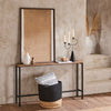 SoBuy Pladsbesparende Sidebord Konsolbord i industriel stil Længde 120 cmBredde 20 cm Højde 65 cm brun FSB19-N