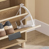SoBuy Skobænk med sæde, skohylde slank med opbevaringsplads-foldbar rumsko skab-siddende bænk med polstring til hall, soveværelse-60 x 24 x 50 cm, op til 118 kg, Sonoma-EK + Gray, FSR199-N