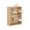 SoBuy FSR200-N Skoskab smal skoopbevaring til entre, skohylde lukket, pladsbesparende, til op til 8 par sko tipsikring, træudseende, B 60 x H88 x D 24 cm(品品)