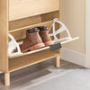 SoBuy Skoskabe smal skoopbevaring til hall, skohylde lukket, rumbesparelse, for op til 8 par sko spidsbeskyttelse, træudseende, B 60 x H88 x D 24 cm, FSR200N