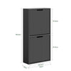 SoBuy FSR204-W sko skab indgangsskab til sko-extra smal 19 cm dyb, lodret/vandret montering, opbevaring af sko og små genstande-MDF E1, hvid, 35 kg, 50x19x100 cm