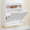 SoBuy FSR204-W sko skab indgangsskab til sko-extra smal 19 cm dyb, lodret/vandret montering, opbevaring af sko og små genstande-MDF E1, hvid, 35 kg, 50x19x100 cm