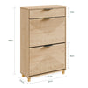 SoBuy FSR212-N smalt skoskab - træskoskab 24 cm bredt, stor kapacitet til sko op til str. 47, nordisk design, ideel til hall, entré, familie, farve træ, mål 60x24x95 cm