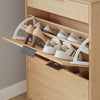 SoBuy FSR212-N smalt skoskab - træskoskab 24 cm bredt, stor kapacitet til sko op til str. 47, nordisk design, ideel til hall, entré, familie, farve træ, mål 60x24x95 cm