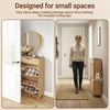 SoBuy FSR212-N smalt skoskab - træskoskab 24 cm bredt, stor kapacitet til sko op til str. 47, nordisk design, ideel til hall, entré, familie, farve træ, mål 60x24x95 cm