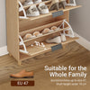 SoBuy FSR212-N smalt skoskab - træskoskab 24 cm bredt, stor kapacitet til sko op til str. 47, nordisk design, ideel til hall, entré, familie, farve træ, mål 60x24x95 cm