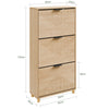 SoBuy FSR213-N smalt skoskab - træskoskab 24 cm bredt, stor kapacitet til sko op til str. 47, nordisk design, ideel til hall, entré, familie, farve træ, mål 60x24x120 cm