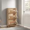 SoBuy FSR213-N smalt skoskab - træskoskab 24 cm bredt, stor kapacitet til sko op til str. 47, nordisk design, ideel til hall, entré, familie, farve træ, mål 60x24x120 cm