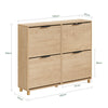 SoBuy FSR214-N smalt skoskab - træskoskab 24 cm bredt, stor kapacitet til sko op til str. 47, nordisk design, ideel til hall, entré, familie, farve træ, mål 100x24x83 cm