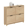 SoBuy FSR214-N smalt skoskab - træskoskab 24 cm bredt, stor kapacitet til sko op til str. 47, nordisk design, ideel til hall, entré, familie, farve træ, mål 100x24x83 cm