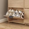 SoBuy FSR214-N smalt skoskab - træskoskab 24 cm bredt, stor kapacitet til sko op til str. 47, nordisk design, ideel til hall, entré, familie, farve træ, mål 100x24x83 cm