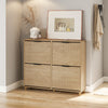 SoBuy FSR214-N smalt skoskab - træskoskab 24 cm bredt, stor kapacitet til sko op til str. 47, nordisk design, ideel til hall, entré, familie, farve træ, mål 100x24x83 cm
