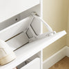 SoBuy FSR215-W Skoskab smalt - ekstremt smalt 18 cm, passer til store sko op til EU 47, smalt skoskab til entre, haller, små lejligheder, pladsbesparende - 76 x 18 x 113 cm
