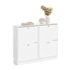 SoBuy FSR215-W Skoskab smalt - ekstremt smalt 18 cm, passer til store sko op til EU 47, smalt skoskab til entre, haller, små lejligheder, pladsbesparende - 76 x 18 x 113 cm