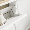 SoBuy FSR215-W Skoskab smalt - ekstremt smalt 18 cm, passer til store sko op til EU 47, smalt skoskab til entre, haller, små lejligheder, pladsbesparende - 76 x 18 x 113 cm