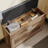 SoBuy FSR218-F Ekstremt smal bænk 24 cm - tynd hall skammel, passer til EU47 sko, belastning 123 kg, aftagelig vaskbar pude, opbevaring under døren, amerikansk træ look, E1 materiale
