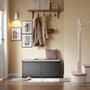 SoBuy FSR98-XL-SCH sædebænk med opbevaringsplads, skobænk med sæde, skohylde med opbevaringsplads, klap, pude, kan indlæses op til 158 kg, til hall, stue, 100 x 46 x 26 cm, sort