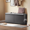 SoBuy FSR98-XL-SCH sædebænk med opbevaringsplads, skobænk med sæde, skohylde med opbevaringsplads, klap, pude, kan indlæses op til 158 kg, til hall, stue, 100 x 46 x 26 cm, sort