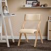 SoBuy pladsbesparende klapstol med hynde in birkstræ og stof,beige FST40-W