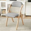 SoBuy FST92-Nx2 sammenklappelige spisestuestole i træ - Sæt med 2 ergonomiske polstrede køkkenstole, pladsbesparende design til små rum, lysegrå