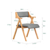 SoBuy FST98-HG massivt træ foldbar spisestuestol med hynde - Komfortabel klapstol til køkken, stue, kontor eller terrasse, pladsbesparende design, grå