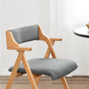 SoBuy FST98-HG massivt træ foldbar spisestuestol med hynde - Komfortabel klapstol til køkken, stue, kontor eller terrasse, pladsbesparende design, grå