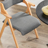 SoBuy FST98-HG massivt træ foldbar spisestuestol med hynde - Komfortabel klapstol til køkken, stue, kontor eller terrasse, pladsbesparende design, grå