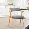 SoBuy FST98-HG massivt træ foldbar spisestuestol med hynde - Komfortabel klapstol til køkken, stue, kontor eller terrasse, pladsbesparende design, grå