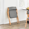 SoBuy FST98-HG massivt træ foldbar spisestuestol med hynde - Komfortabel klapstol til køkken, stue, kontor eller terrasse, pladsbesparende design, grå